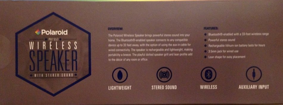 Polaroid Wireless Speaker With Bluetooth & Stereo Sound ~ Blue N2