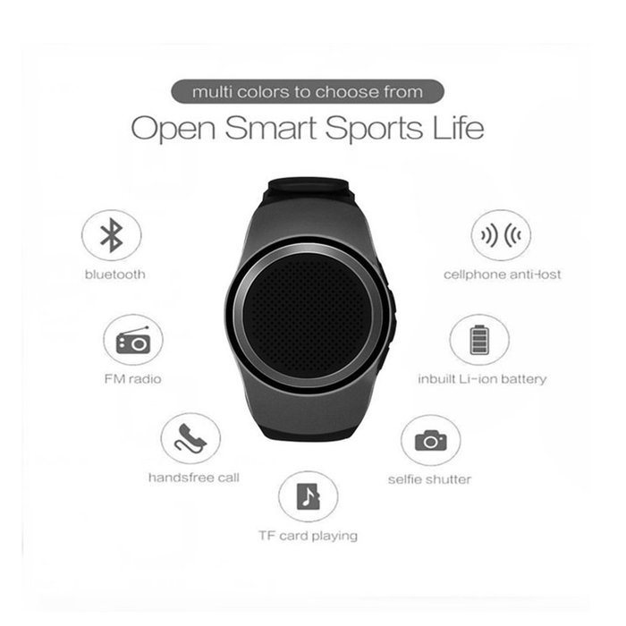 Jozabova Portable Hi-fi Bluetooth Wireless Speakers MP3 Music Player Watch Style Subwoofer Stereo Universal Mini... N16