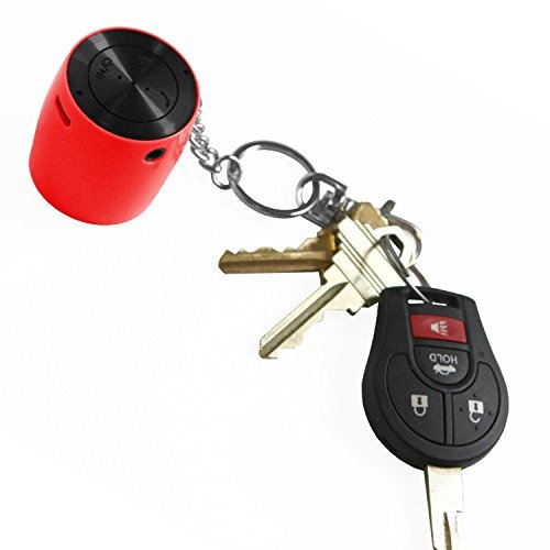 MixBin Portable Bluetooth Speaker with Keychain & Phone Loudspeaker (Red) N3
