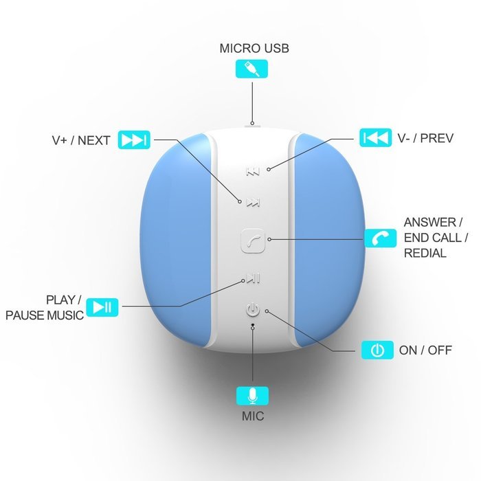 Shower & Pool Speaker,Miomix MX-10 2 in 1 IPX4 Waterproof Bluetooth 3.0 Portable Speakerphone,with Bike Mount... N2