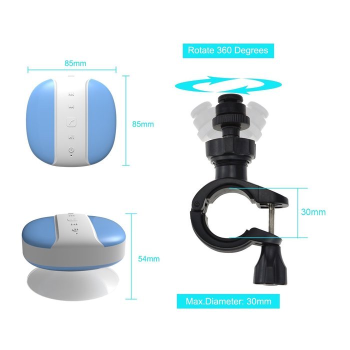 Shower & Pool Speaker,Miomix MX-10 2 in 1 IPX4 Waterproof Bluetooth 3.0 Portable Speakerphone,with Bike Mount... N4
