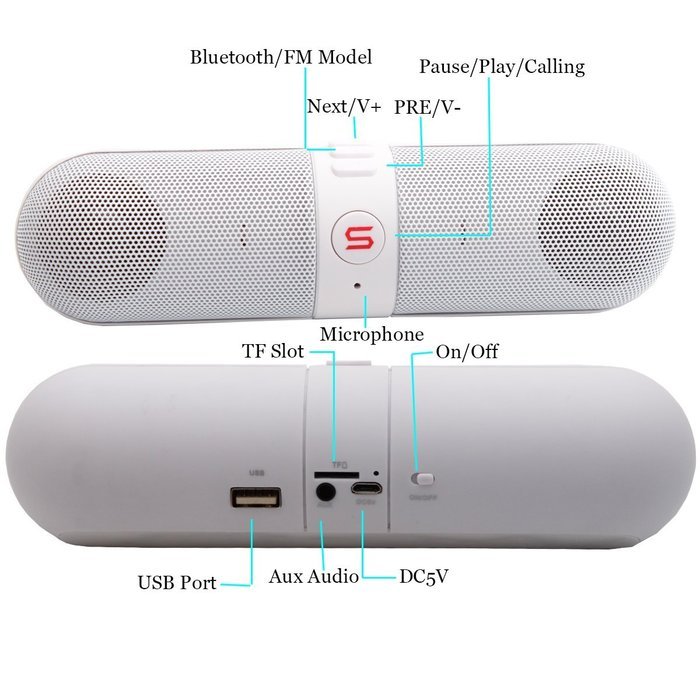 Wireless Bluetooth Speakers, Portable Stereo Bluetooth Speakers with HD Audio and Surround Sound, Outdoor Pill... N10