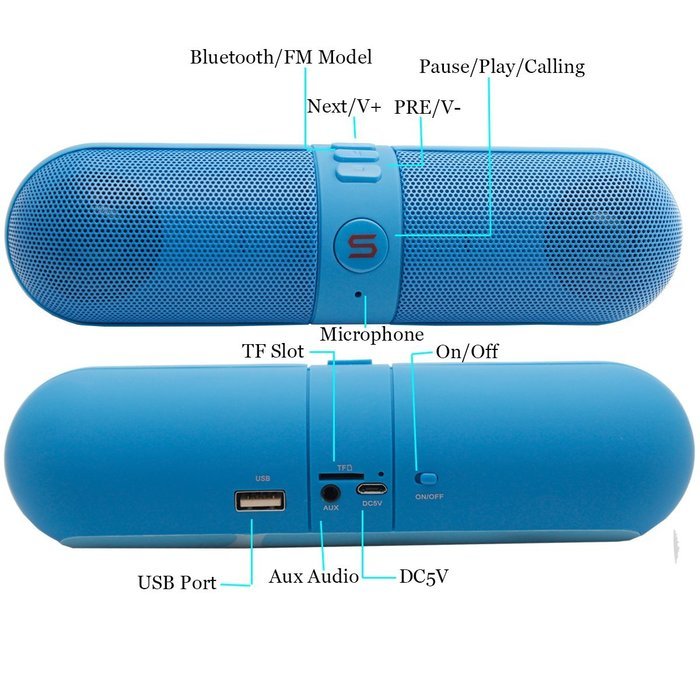 Wireless Bluetooth Speakers, Portable Stereo Bluetooth Speakers with HD Audio and Surround Sound, Outdoor Pill... N16