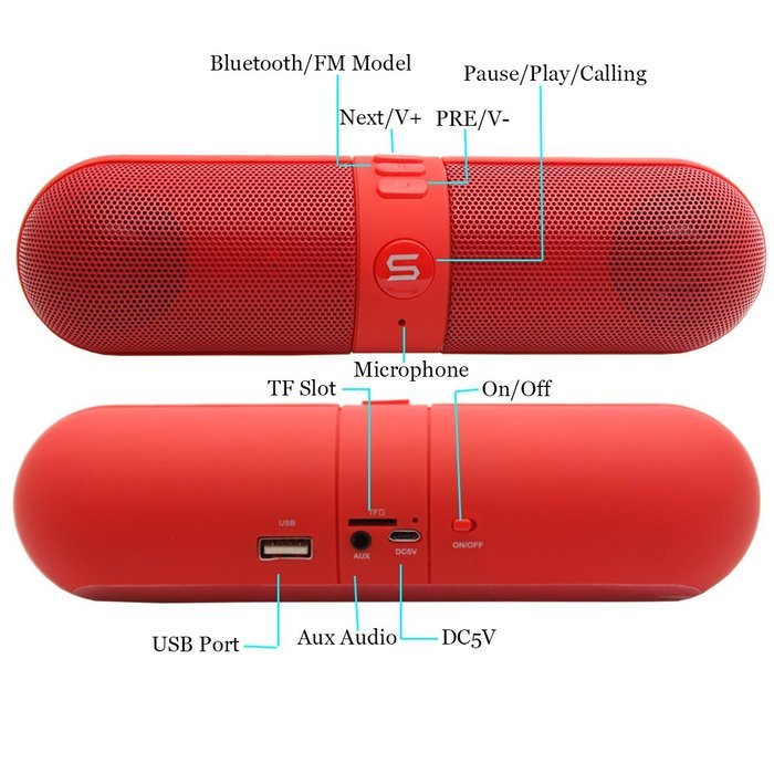 Wireless Bluetooth Speakers, Portable Stereo Bluetooth Speakers with HD Audio and Surround Sound, Outdoor Pill... N22