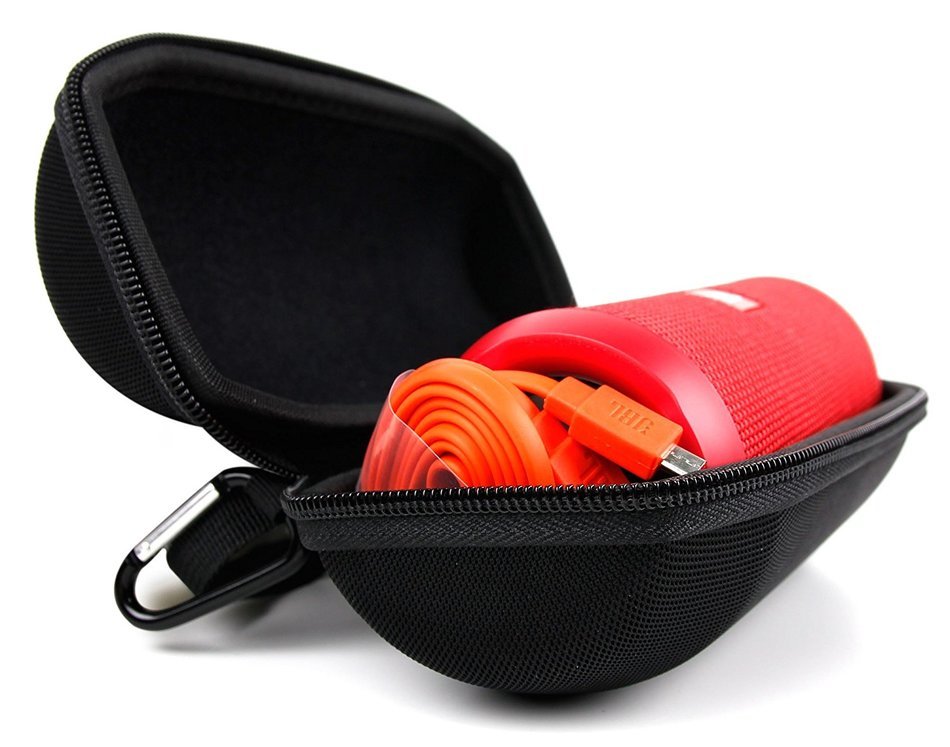 DURAGADGET Padded Black Water-Resistant Carry Pouch for NEW JBL Flip3 Portable Bluetooth Speaker - with Handy... N6