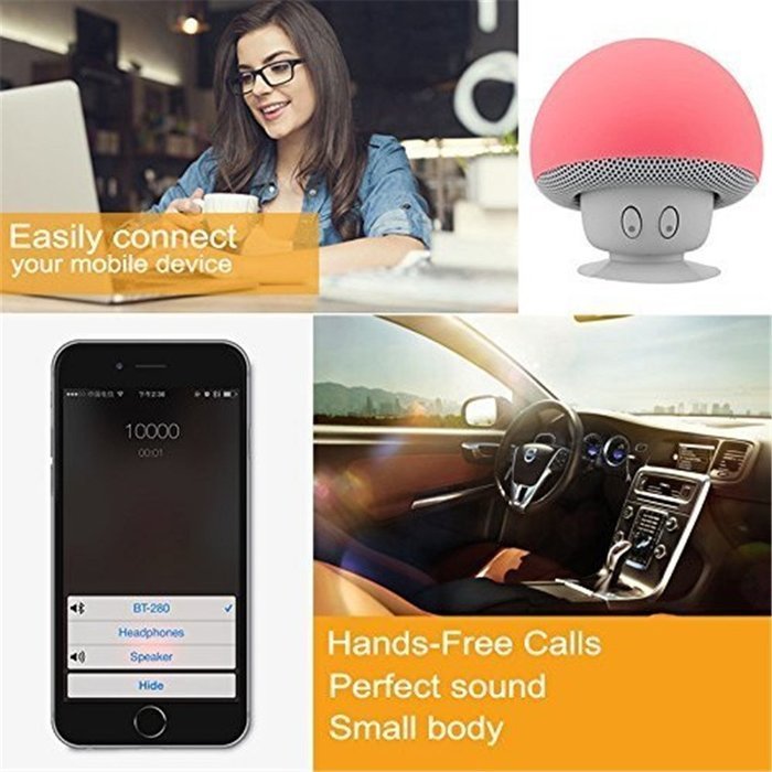 NOKEA Mushroom Mini Wireless Portable Bluetooth 4.1 Speakers with Mic for Iphone /Ipad /Laptop Samsung HTC Lg... N5