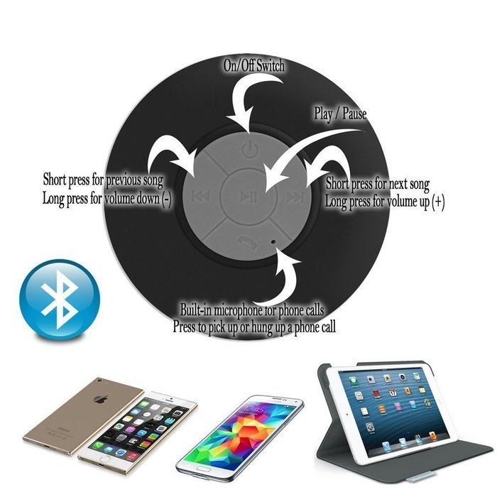 NOKEA Wireless Bluetooth 3.0 Waterproof Outdoor & Shower Speaker, Mini Water Resistant Wireless Shower Speaker... N7