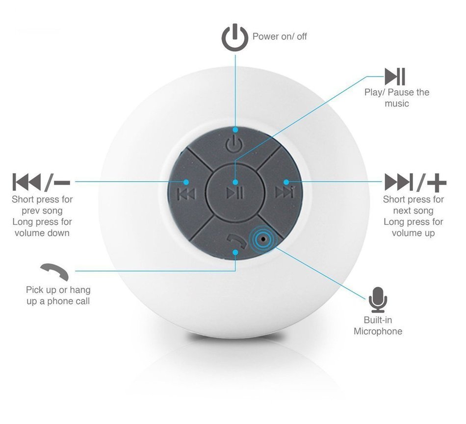 NOKEA Wireless Bluetooth 3.0 Waterproof Outdoor & Shower Speaker, Mini Water Resistant Wireless Shower Speaker... N22