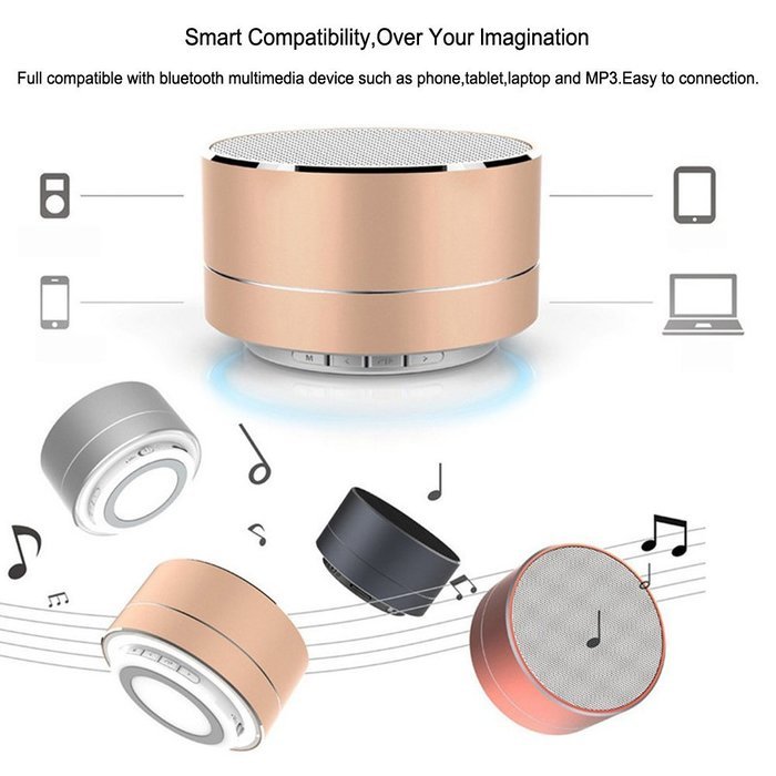 Cideros Wireless Bluetooth Speaker Handsfree MIC Portable Stereo Music Loudspeaker with LED Lights for iPhone... N7