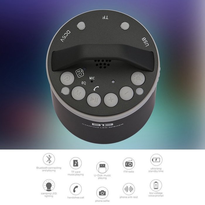 Dohomai Wireless Outdoor Camping Mini Speaker Portable Bluetooth 3.0 Speaker with Selfie Camera LED Lamp Hands-free... N5