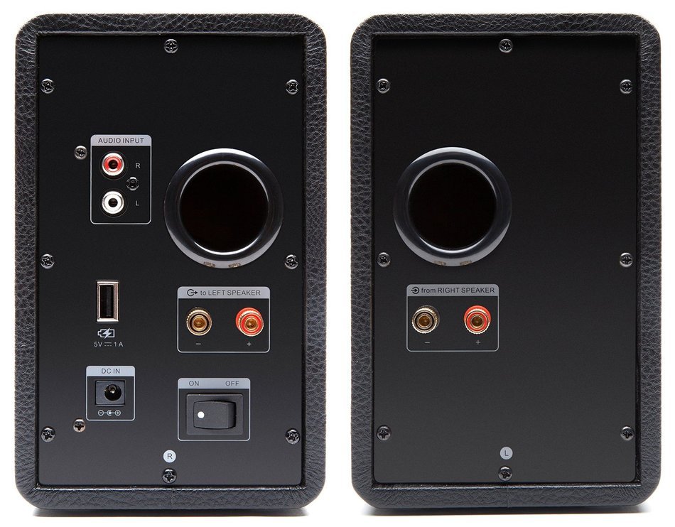 Grace Digital GDI-BTSP201 aptX Powered Bookshelf Bluetooth Speakers (Set of 2, Black) N4