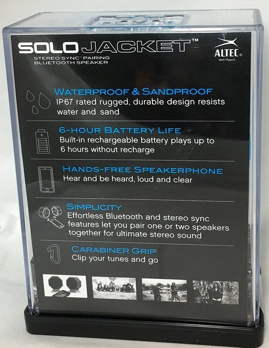 Altec Lansing Solo Jacket Light Blue IP67 Waterproof/Sandproof Bluetooth Speaker N2