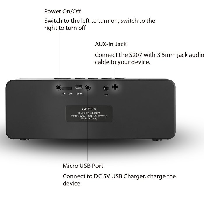 Bluetooth Speakers,Geega 10W Portable Stereo Wireless Speaker,Mini outdoor Speaker(Subwoofer,Deep Bass,High Fidelity... N3