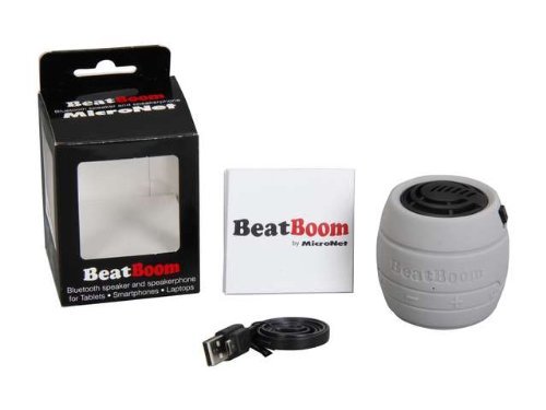 MicroNet BeatBoom Portable Wireless Bluetooth Speaker - Retail Packaging - White/Black N8