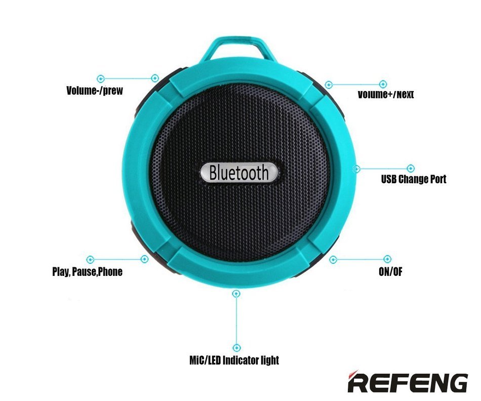 ReFeng Wireless HD Bluetooth 3.0 Shower Speaker Built-in Mic With Lifetime Guarantee Rechargeable Waterproof and... N5