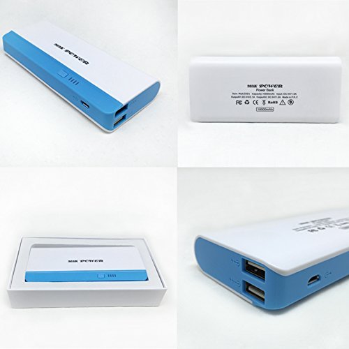 MAK Power 10000mah Brilliant Dual USB (2.1a / 1.0a Output) Portable Power Bank External Battery Charger for Iphone...