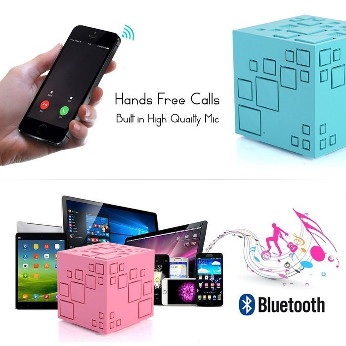 iSTYLE Portable Bluetooth Speakers Q+ ,Cube Wireless Stereo Led Light speaker,Support TF Card FM Radio,for iPhone... N6