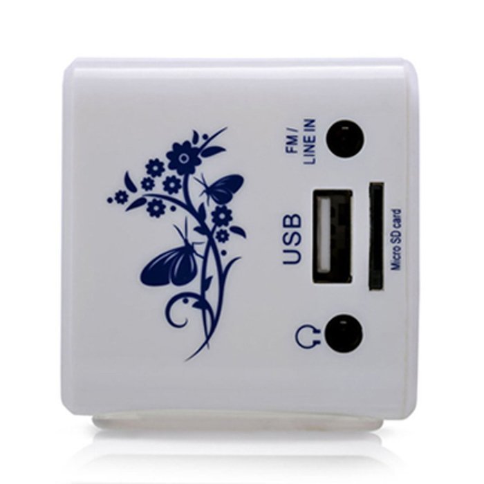 iwish TT032A Portable Mini Digital Speaker USB Flash Drive Micro SD/TF Card Music MP3 Player FM Radio Blue and... N2