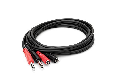Hosa CPR-202 Dual 1/4 inch TS to Dual RCA Stereo Interconnect Cable, 6.6 feet N2