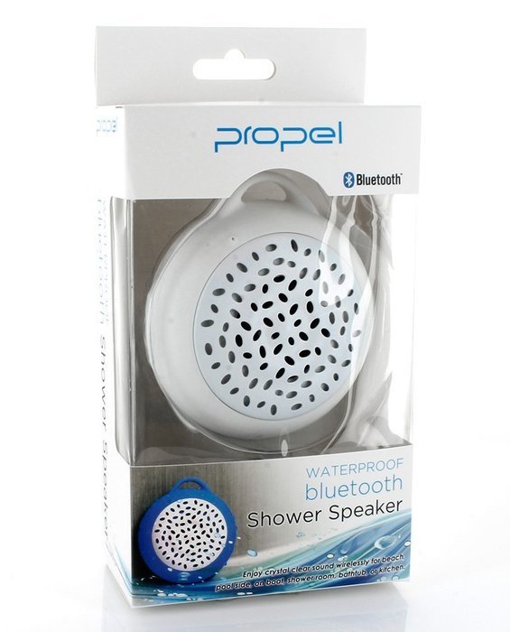 Propel Wireless Bluetooth Waterproof Shower Speaker with Built-in Microphone, Color White N9