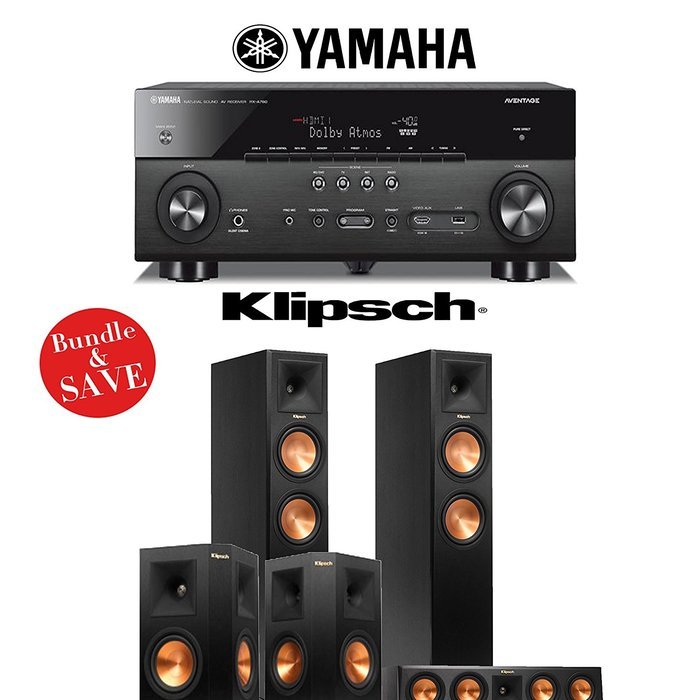 Yamaha AVENTAGE RX-A760BL 7.2-Channel Network A/V Receiver + Klipsch RP-260F + Klipsch RP-440C + Klipsch RP-250S...