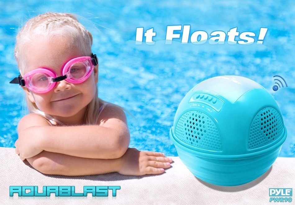 Pyle PWR90DWT Aqua Blast Waterproof Bluetooth Floating Pool Speaker