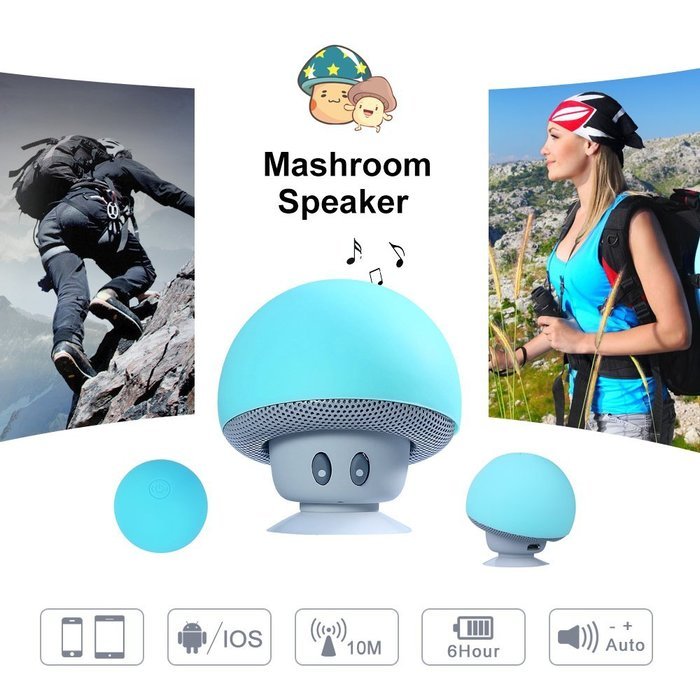 Mini Mushroom Style Bluetooth 2.1 Speaker With Suction Cup & Built-in Microphone - Compatible with iPhone / iPad... N10