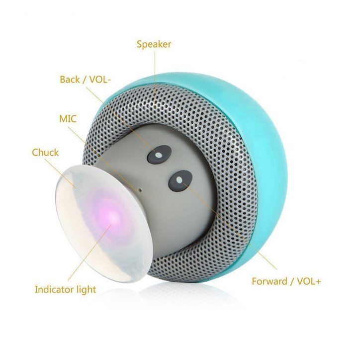 Mini Mushroom Style Bluetooth 2.1 Speaker With Suction Cup & Built-in Microphone - Compatible with iPhone / iPad... N15