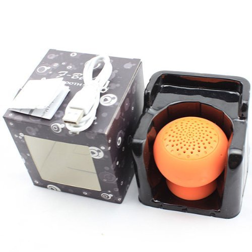 Mushroom Mini Bluetooth Speaker Wireless Waterproof Silicon Suction (Orange) N2