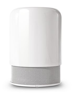 White Hiddenradio Portable Bluetooth Speaker and FM Radio