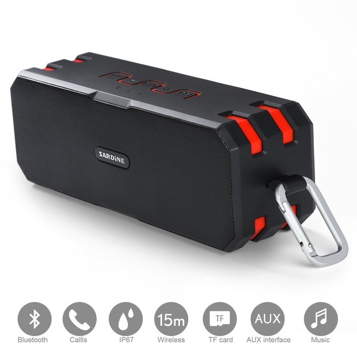 [New Version] AIRWALKS Portable Wireless Bluetooth Speaker IP67 with 10-Hour Playtime, Built-in Mic, Carabiner... N2