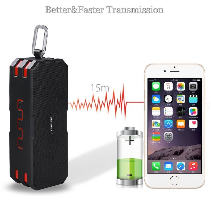 [New Version] AIRWALKS Portable Wireless Bluetooth Speaker IP67 with 10-Hour Playtime, Built-in Mic, Carabiner... N6