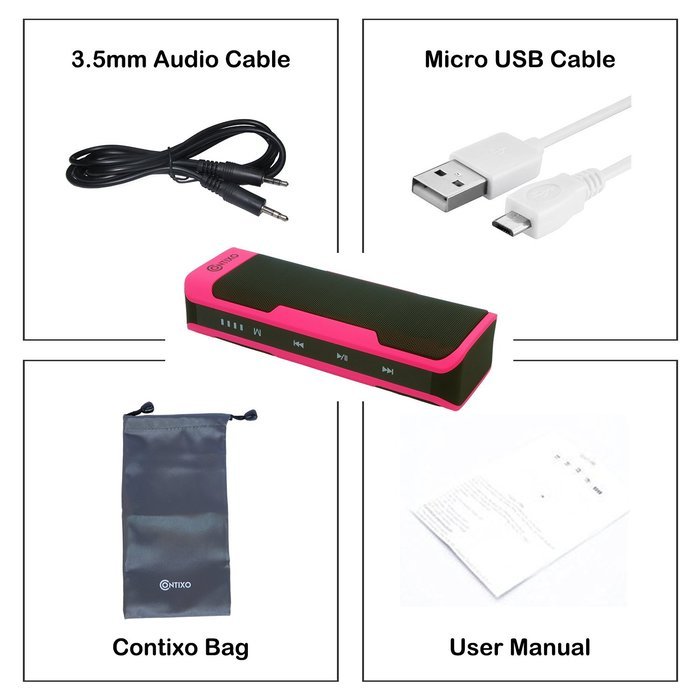 Contixo Durable SmartTouch Wireless Bluetooth Stereos Speaker Built in 4000mAh Power Bank & Hi-Fi Portable Shocking... N6