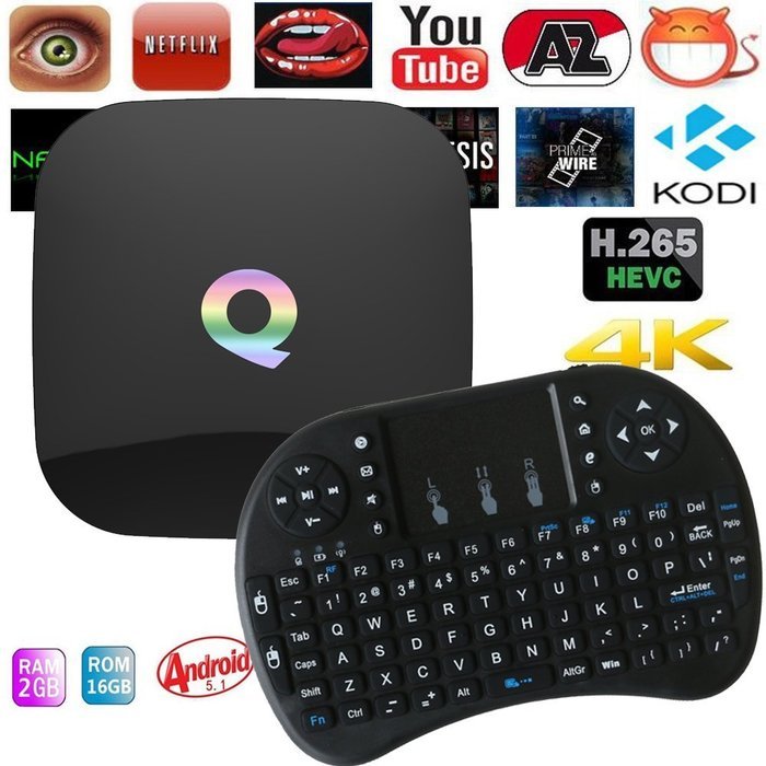 Joinwe-world Q BOX Amlogic S905 Android 5.1 2G/16G TV BOX With I8 Wireless Keyboard