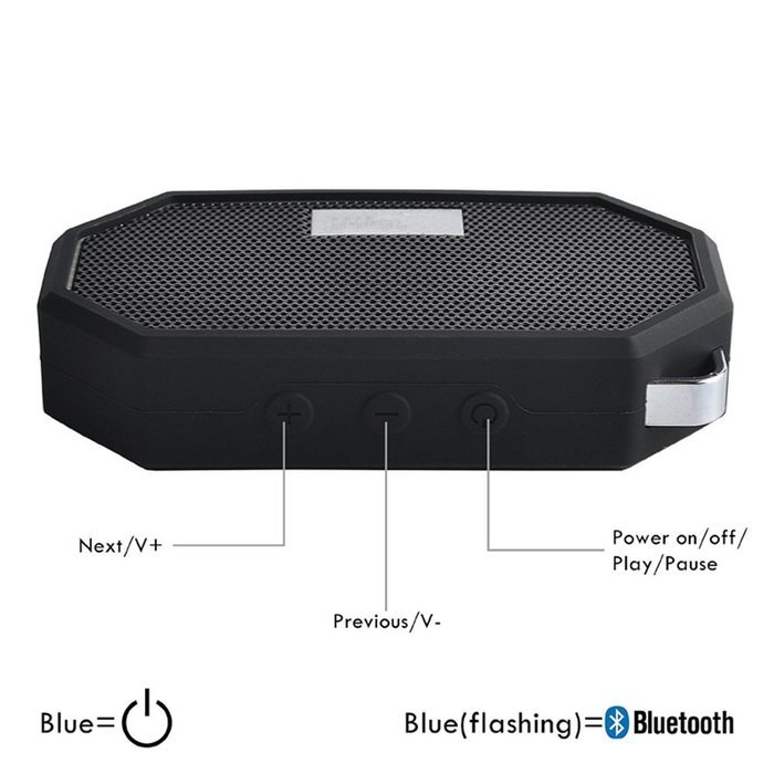 Universal Maxmore Bluetooth V4.0 Waterproof IP65 Mini Portable Wireless/Wired Speaker For Computer/Cellphone And... N2