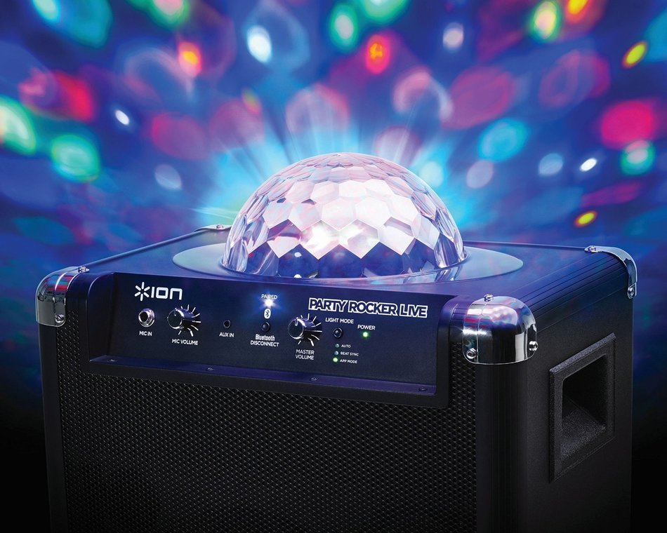 ION Audio Block Party Live | Portable Bluetooth Speaker System with Party Lights and Wheels & Handle for Transport... N15