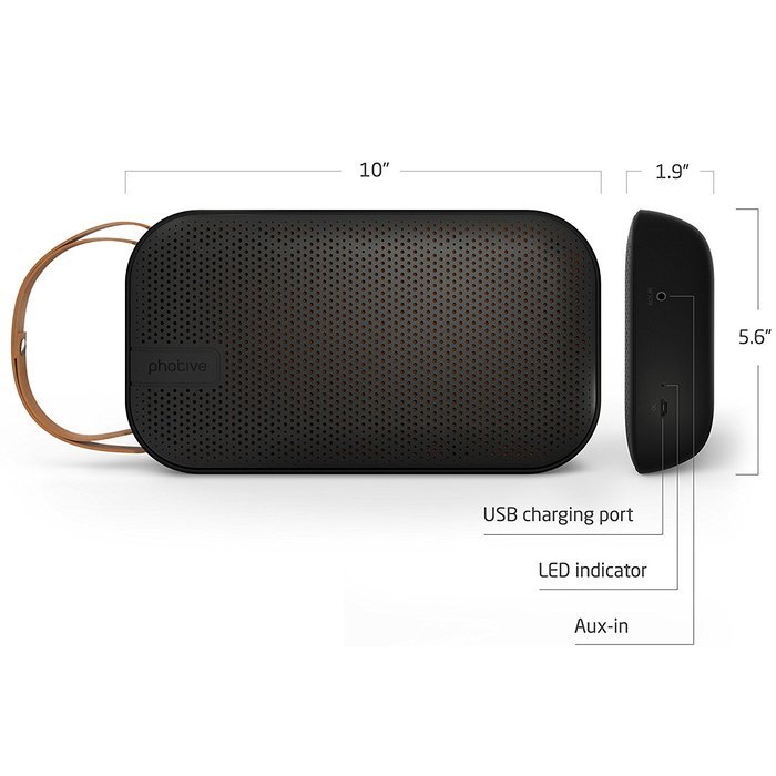 Photive S1 20W Wireless Bluetooth Speaker with Retractable Kickstand N5