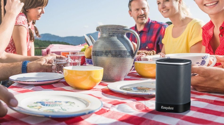EasyAcc DP100 Ultra-portable Bluetooth 4.0 Speaker with Microphone and Aux Function, 4w Driver and up to 25 Hours... N6
