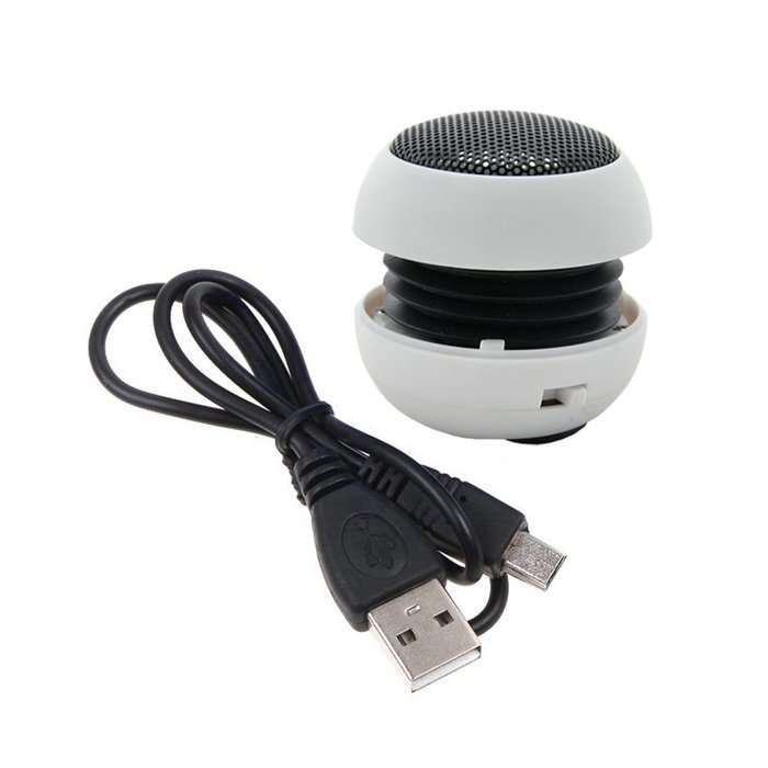 Portable USB Mp3 Stereo Mini Speaker Music MP3 Player Amplifier Loudspeaker White