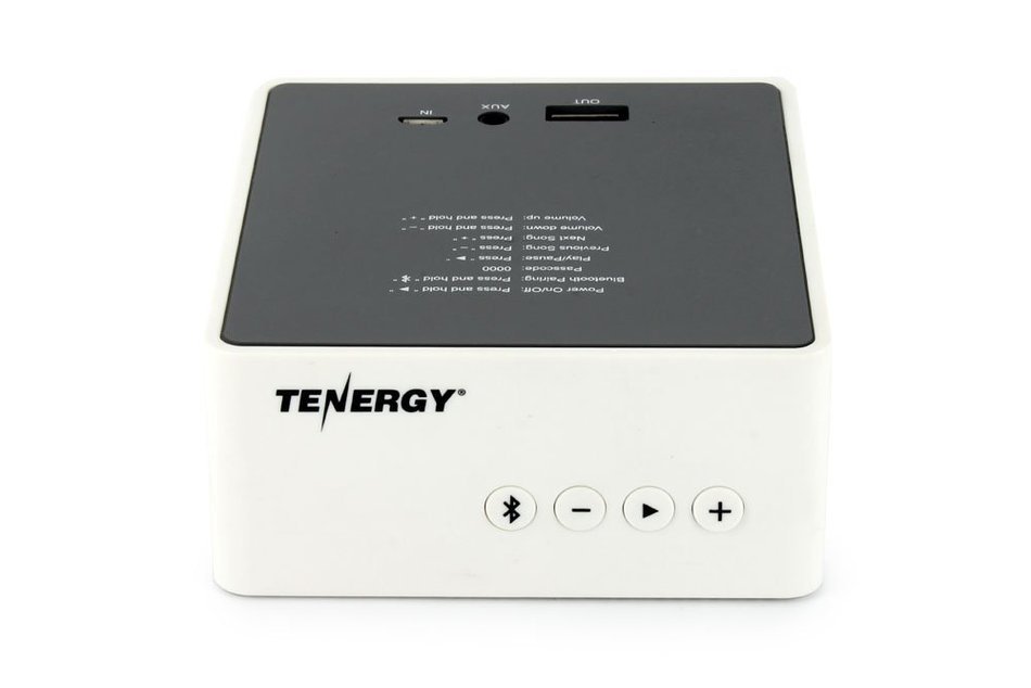 Tenergy Music PowerBox Bluetooth Speaker & Built-in 5000mAh Power Bank (White) N6