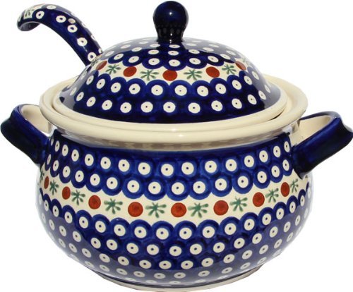 Polish Pottery Soup Tureen with Ladle 1004/1367-41