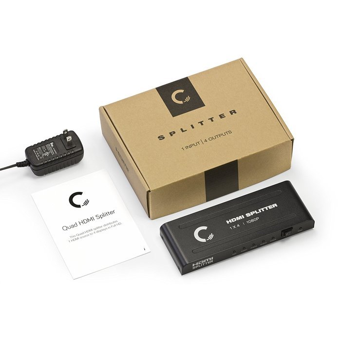 Expert Connect | 1x4 HDMI Splitter | 4 Port | 1 in - 4 out | Full HD/3D | 1080P | HDMI 1.3 | HDTV | PS4 / PS3... N6