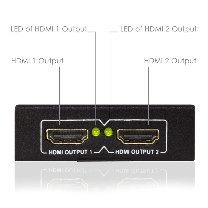 Expert Connect | 1x4 HDMI Splitter | 4 Port | 1 in - 4 out | Full HD/3D | 1080P | HDMI 1.3 | HDTV | PS4 / PS3... N22