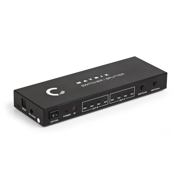 Expert Connect | 1x4 HDMI Splitter | 4 Port | 1 in - 4 out | Full HD/3D | 1080P | HDMI 1.3 | HDTV | PS4 / PS3... N24