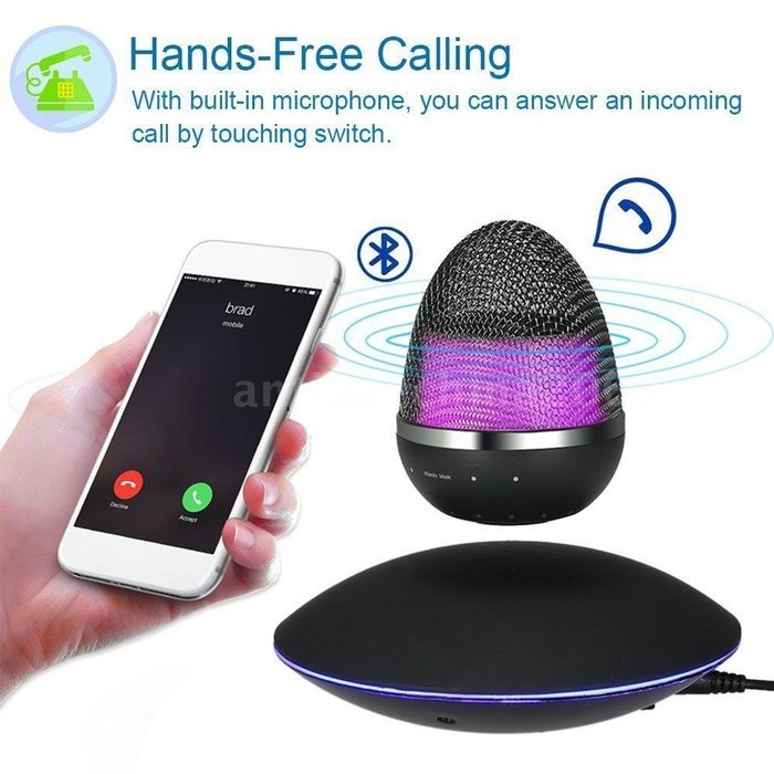 PowerLead Flat F500 PowerLead Portable Wireless Bluetooth Floating Speaker Multi-color LED Levitating Bluetooth... N3