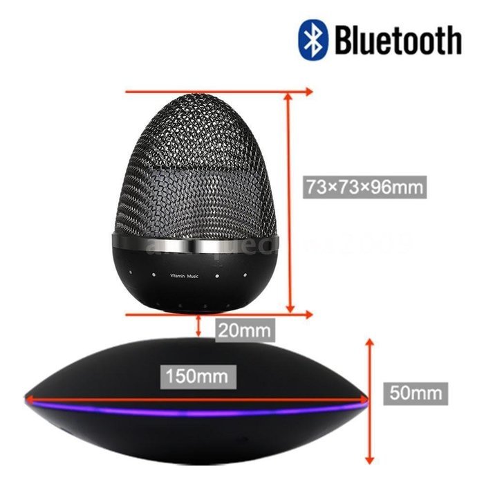 PowerLead Flat F500 PowerLead Portable Wireless Bluetooth Floating Speaker Multi-color LED Levitating Bluetooth... N6
