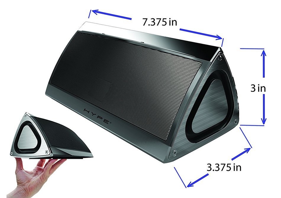 Hype&reg; Pyramid 10 W Speaker Stainless Steel Ultra-portable Wireless Rechargeable Bluetooth 3D Stereo Speaker N4