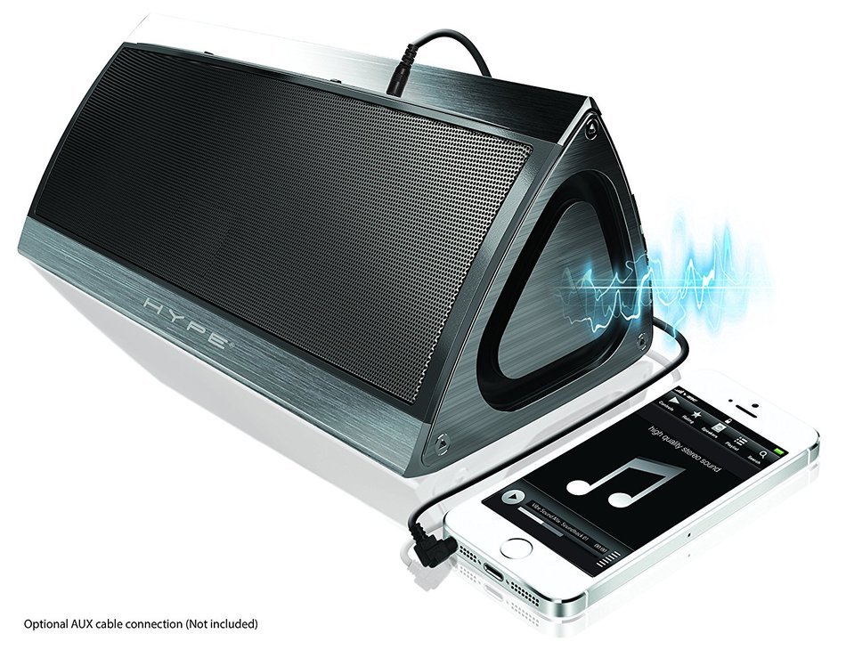 Hype&reg; Pyramid 10 W Speaker Stainless Steel Ultra-portable Wireless Rechargeable Bluetooth 3D Stereo Speaker N5