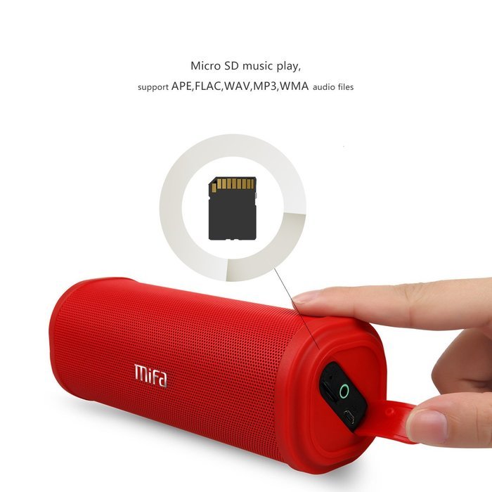 [Best Outdoor Speakers]MIFA F5 Portable Bluetooth Wireless Stereo Speaker (red) N4