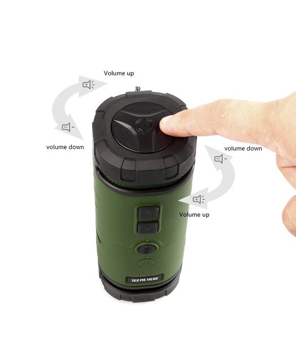 See Me Here - BV350 Sports Outdoor Portable Bluetooth Speakers - With 6W Driver Hook Included (Green) N6